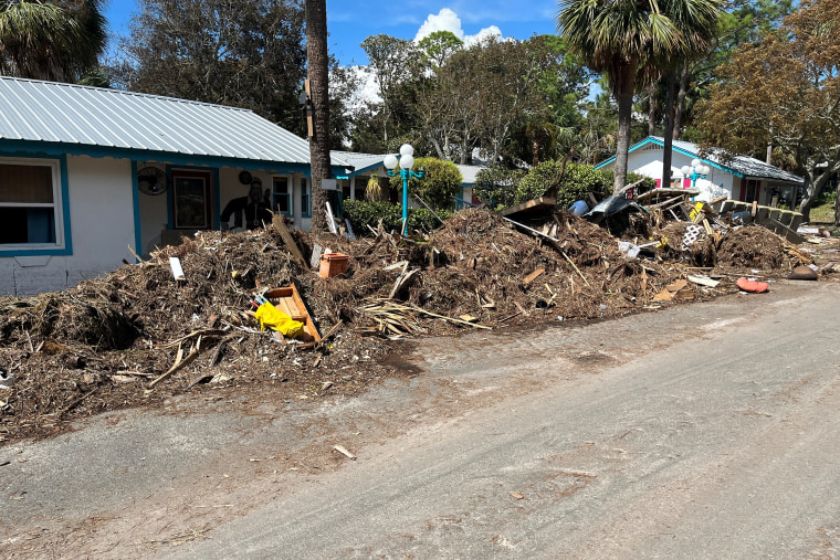 Faraway Inn in Cedar Key, Fla., following the passage of Hurricane Idalia.