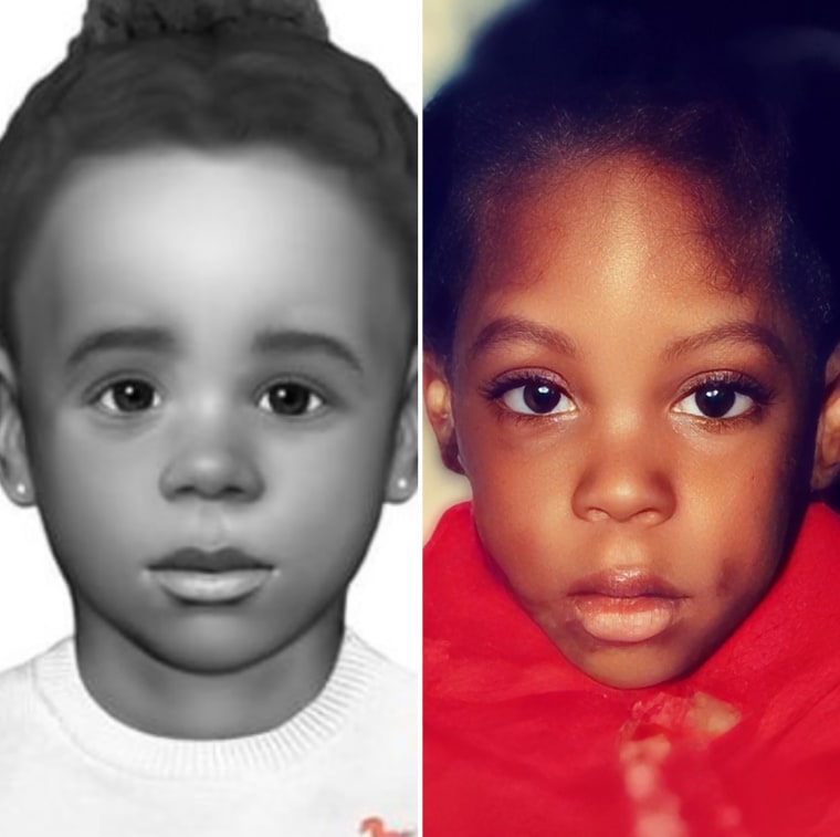 5-year-old girl buried in concrete is identified 35 years on, mother and boyfriend charged with murder.
