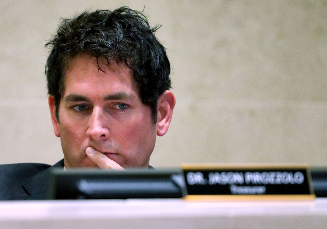 In this September 2019 photo, Dr. Jason Pirozzolo is seen during a meeting of the Greater Orlando Aviation Authority in Orlando, Florida.