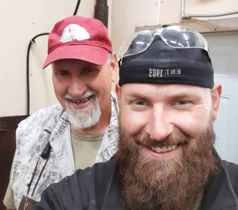 Jason Owens, right, with his father Chad.