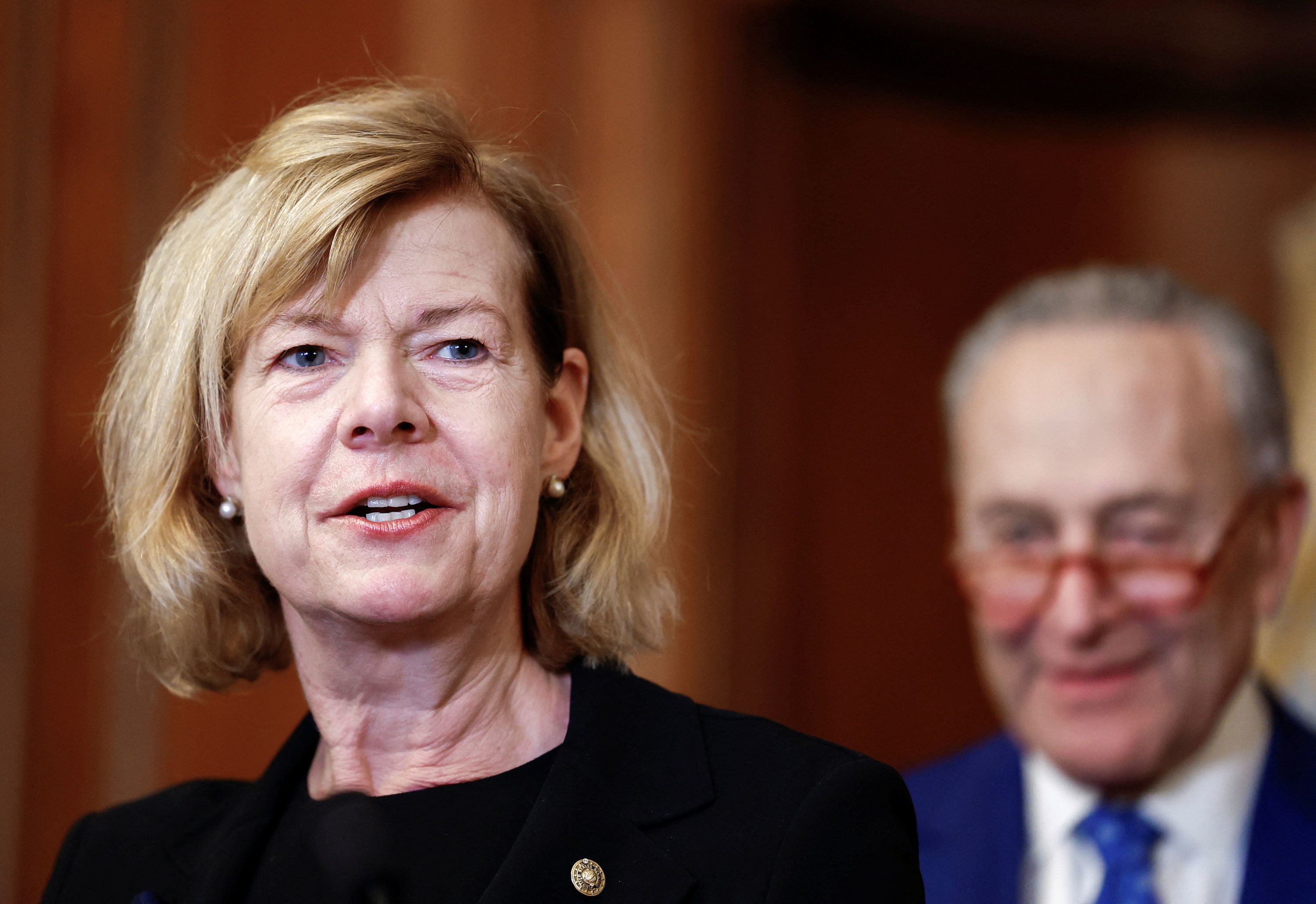 U.S. Senator Tammy Baldwin (D-WI) speaks ahead of the signing of