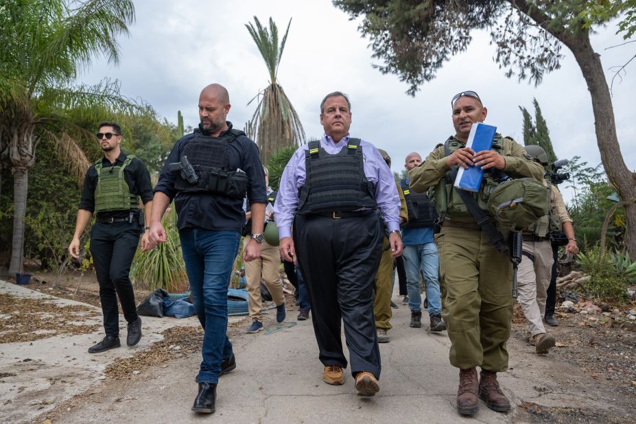 Christie visits Kfar Aza, Israel, in November 2023. He was the first <a href=