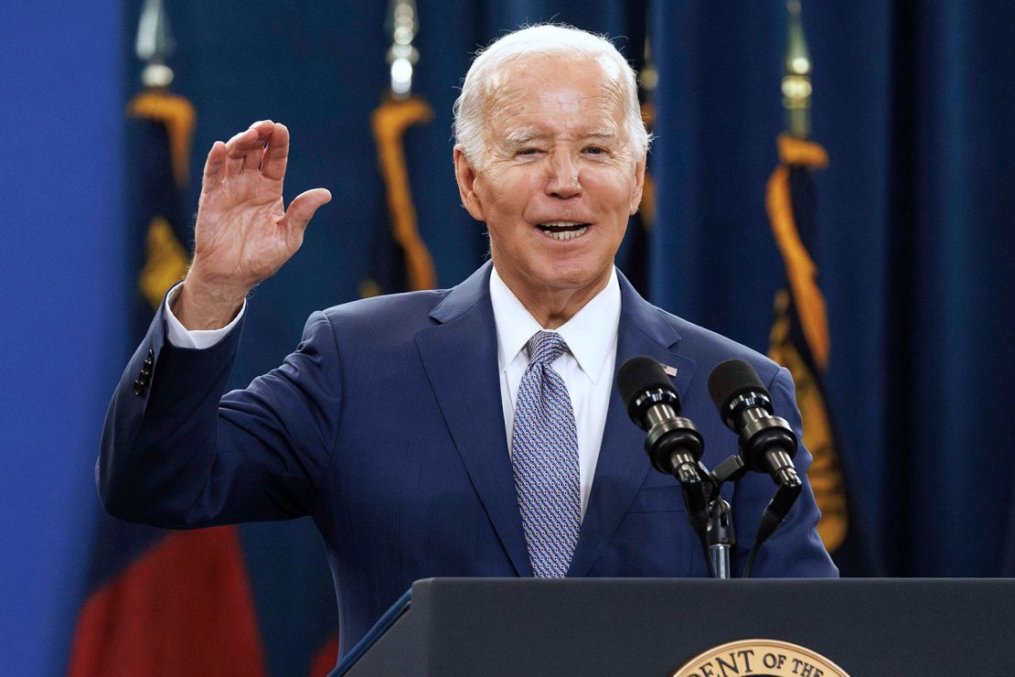 President Joe Biden speaks at an event in Raleigh, North Carolina, on January 18, 2024.