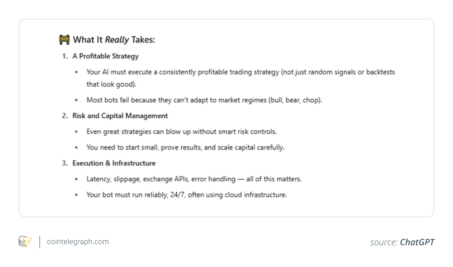 Reality of ChatGPT-powered trading from ChatGPT itself