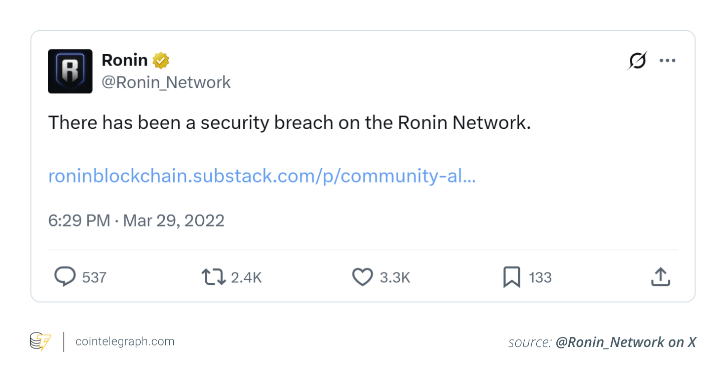 Ronin Network security breach