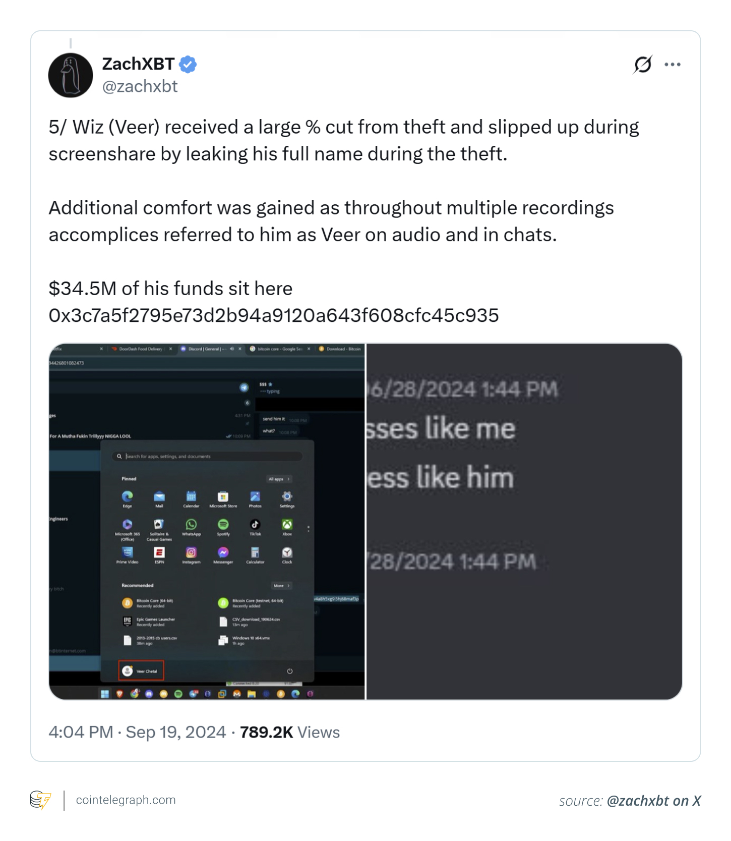 Veer Chetal, a young cybercriminal behind $243 million BTC heist