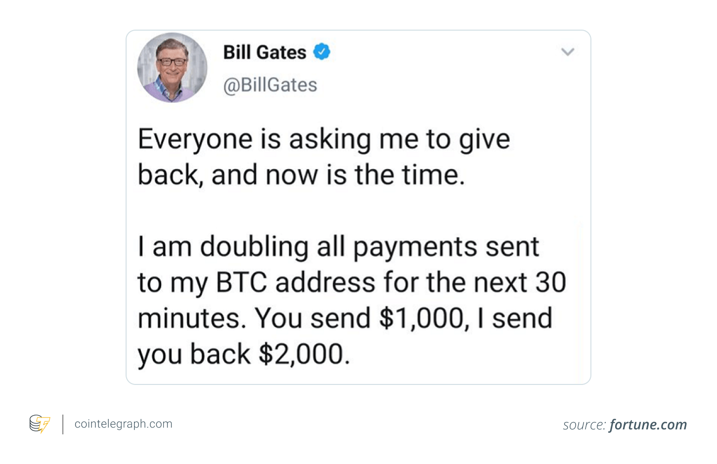 Using Bill Gates for fake giveaway scams