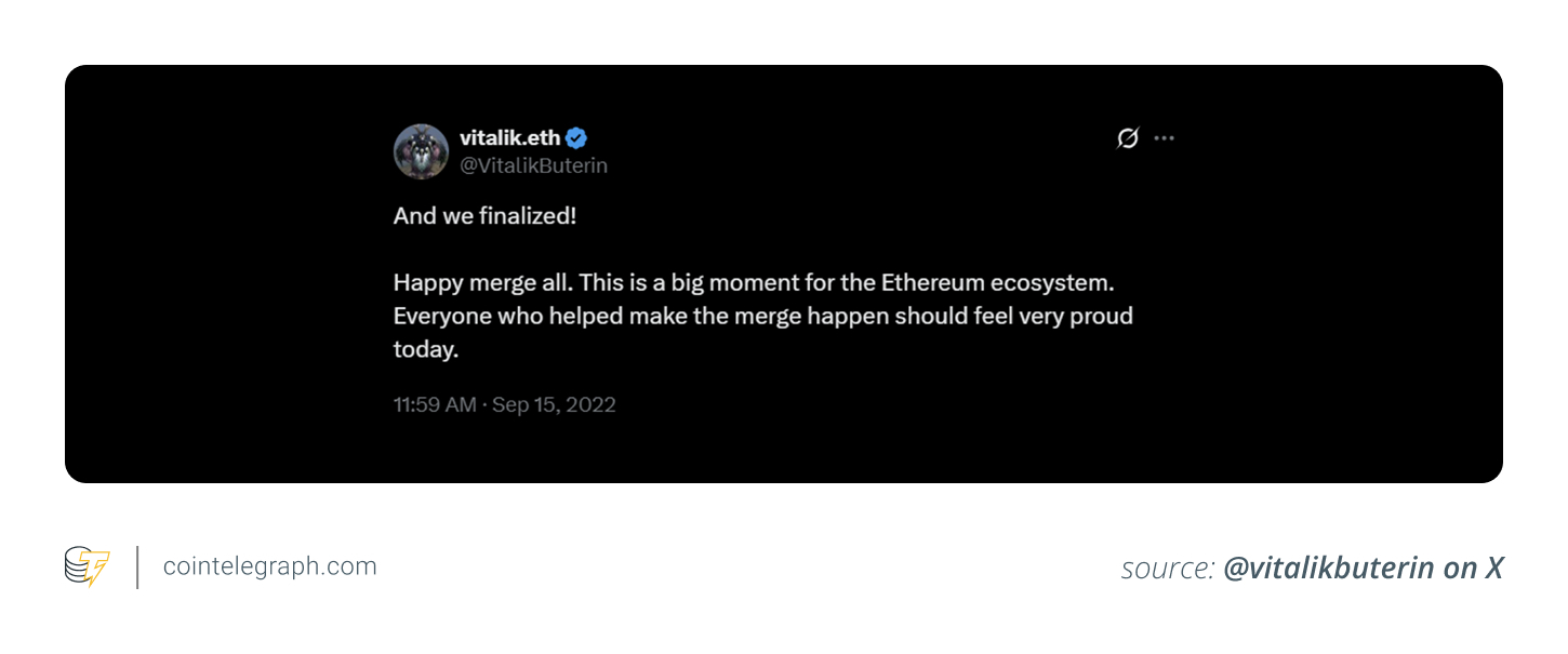Vitalik Buterin's post on the Merge